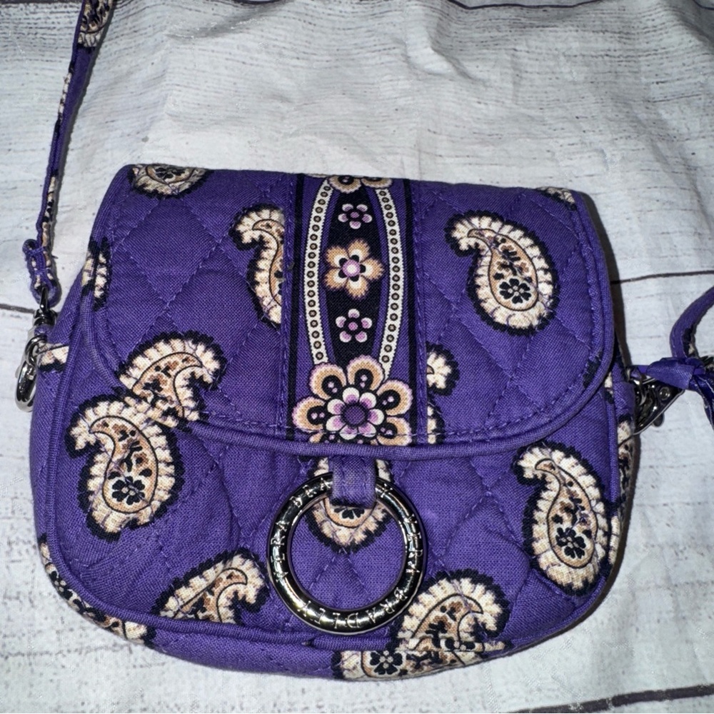 Vera Bradley Purple Mini Crossbody Bag Purse - Picture 2 of 5